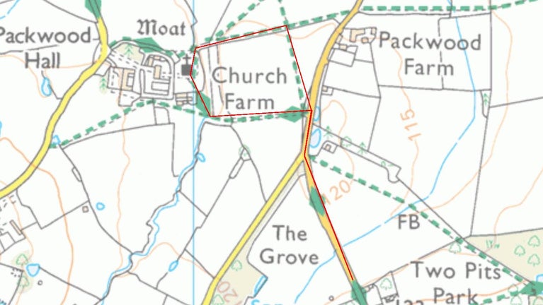 Packwood to St Giles walk trail map